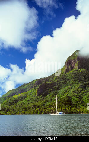 Moorea is one of the Windward Islands, part of the Society Islands of French Polynesia. It is 17km (11 miles) northwest of Tahiti Island. Stock Photo