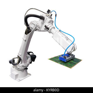 robotic arm for industry isolated on white Stock Photo