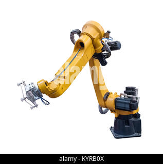 robotic arm for industry isolated on white Stock Photo