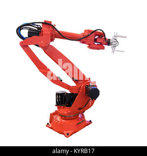 robotic arm for industry isolated on white Stock Photo