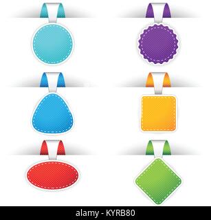 Website badges in different colors. Vector illustration. Stock Vector