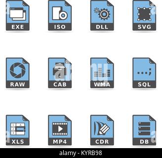 File type icon series in duo tone color. Vector illustration. Stock Vector