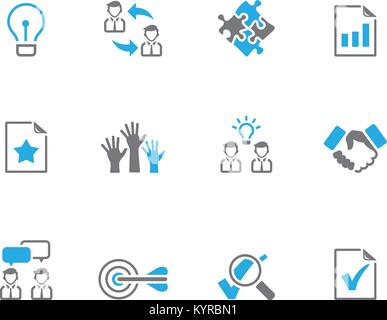 Computer network icon series in duo tone color style. Vector illustration. Stock Vector