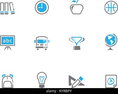 Space related icons in duo tone colors. Vector illustration. Stock Vector