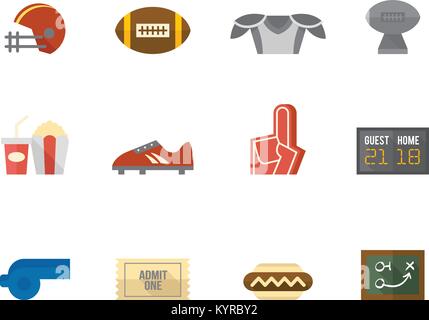 Baseball related icon series in flat color style."icons Vector illustration. Stock Vector