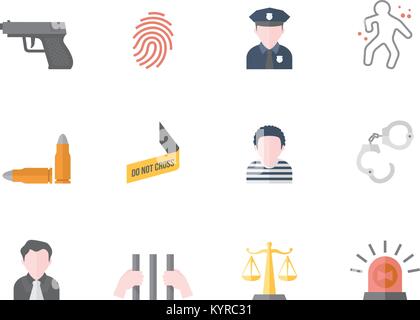 Fishing icons in flat color style. Vector illustration. Stock Vector