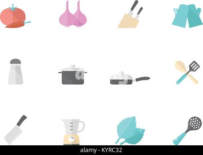 Fire fighter icons in flat color style. Vector illustration. Stock Vector