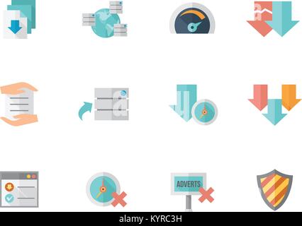 Halloween icon series in flat colors style. Vector illustration. Stock Vector
