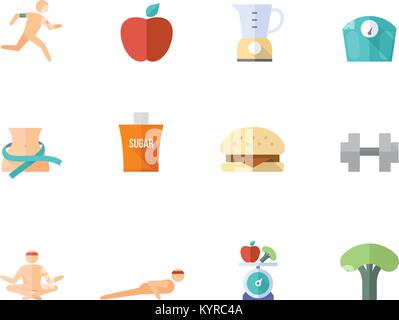 Valentine related items icon series in flat color style. Vector illustration. Stock Vector