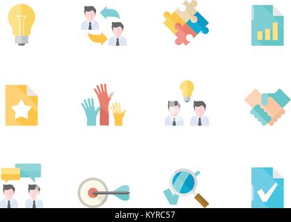 Ecommerce icon icon series in flat color style. Vector illustration. Stock Vector