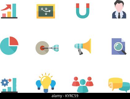 Environment icon series in flat color style. Vector illustration. Stock Vector