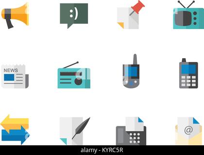 Printing and graphic design icon series in flat color style. Vector illustration. Stock Vector