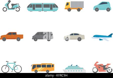 Wireless technology icon series in flat color style. Vector illustration. Stock Vector