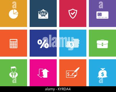 Finance icon series in Metro style. Stock Vector