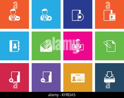 Group collaboration icon series in metro style. Stock Vector