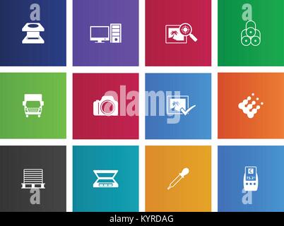 Printing and graphic design icon series in Metro style. Stock Vector