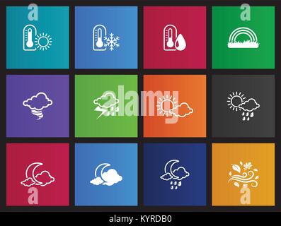 More weather icon series in Metro style. Stock Vector