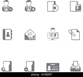 Group collaboration icon set in single color. Stock Vector