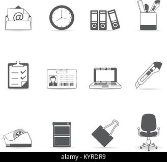 More office icon set. Stock Vector