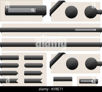Black web page elements. Stock Vector