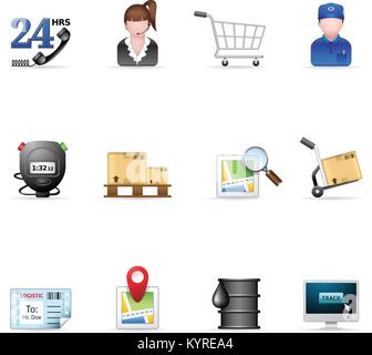 Logistic icon set. Stock Vector