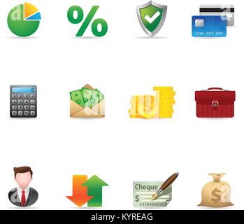Finance icon set. Stock Vector