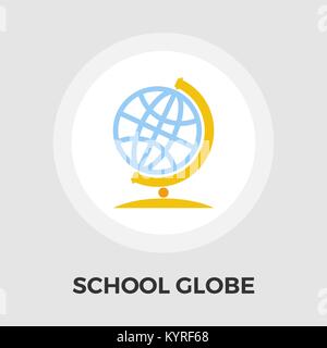 School globe icon vector. Flat icon isolated on the white background. Editable EPS file. Vector illustration. Stock Vector
