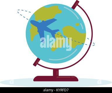 Planet Earth. Plane. Vector. Stock Vector