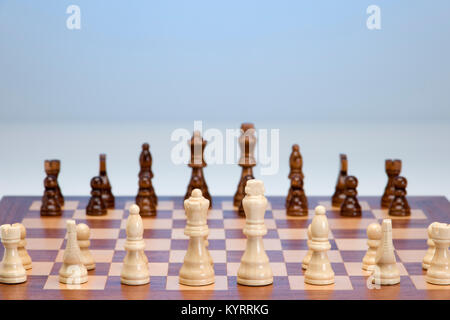 Game of chess set out ready to start Stock Photo