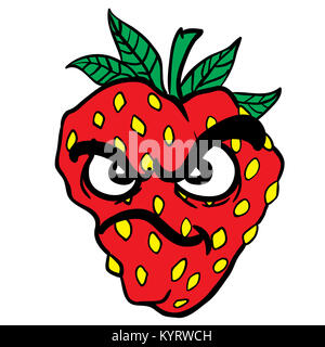 cartoon strawberry fruit nutrition Stock Vector Art & Illustration