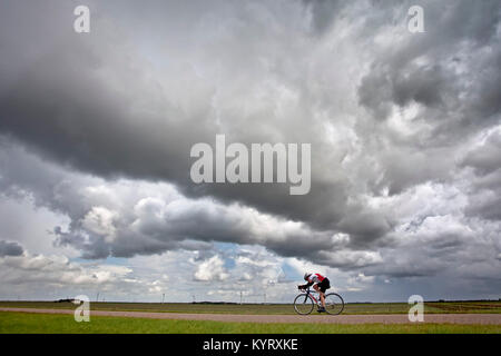 The Netherlands, Almere, Triathlon, cycling. Stock Photo