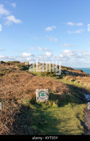 Entrance to Maen Cliff Castle hill fort Stock Photo