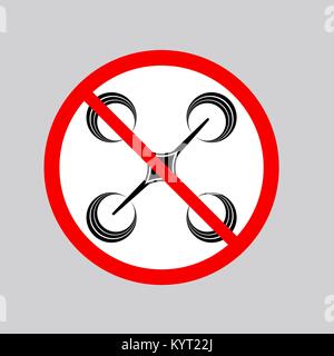 Stop Airdrone Allowed Sign. Photo and Video Air Drone Icon Stock Vector