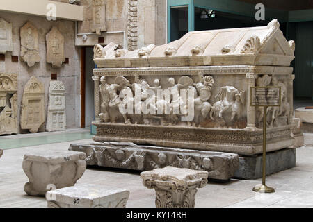 Sarcophagus in Archeologicak museum, Kutahya, Turkey Stock Photo