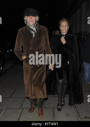 Various celebrities attend Evgeny Lebedev Christmas party the owner of the Evening Standard  Featuring: Bob Geldof, Jeanne Marine Where: London, United Kingdom When: 16 Dec 2017 Credit: WENN.com Stock Photo