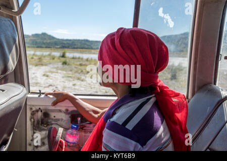 Jan 14,2018 Native Philippines Aeta women looking field , Philippines Stock Photo