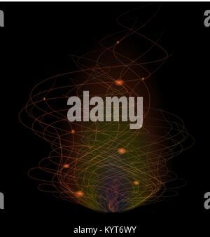 abstract image of fire in the dark Stock Vector
