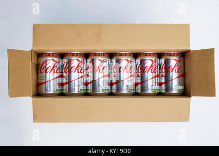 Box of diet coke Stock Photo