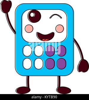 Calculator math device cute kawaii cartoon Stock Vector Art ...