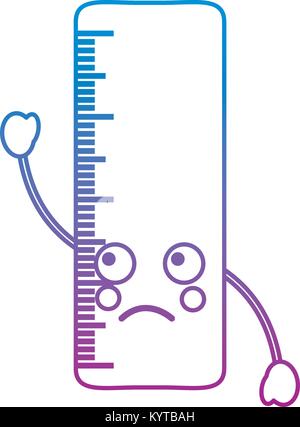 ruler sad school supplies kawaii icon image Stock Vector Image & Art ...