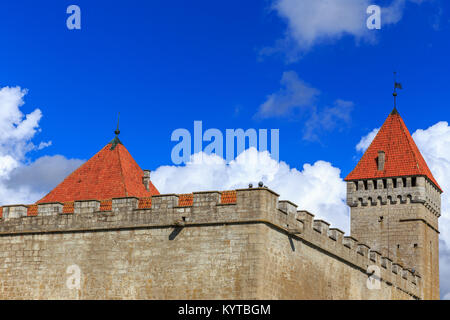 Convent Building, Kuressaare castle against a blue sky with clouds, Saaremaa island, Estonia Stock Photo