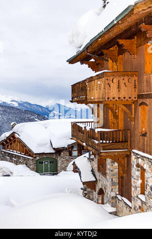 The Haute Tarentaise is a territory renowned for its world-famous ski resorts, Tignes, Val d'Isere, Les Arcs, Villaroger and La Rosiere. It is a desti Stock Photo