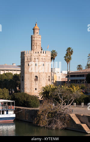 Torre del Oro, Seville, Andalusia, Spain. Stock Photo
