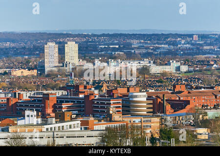 View of North London, UK, from Alexandra Palace, with Wood Green Shopping Centre in foreground Stock Photo