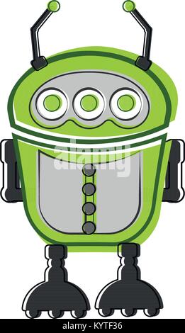Sketch of a cute robot Stock Vector