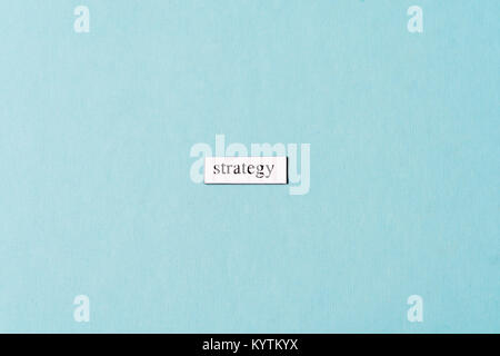 Strategy concept flat lay with copy space Stock Photo