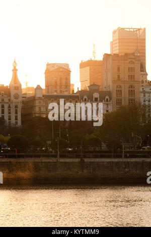 View of downtown Buenos Aires from Puerto Madero, Argentina Stock Photo