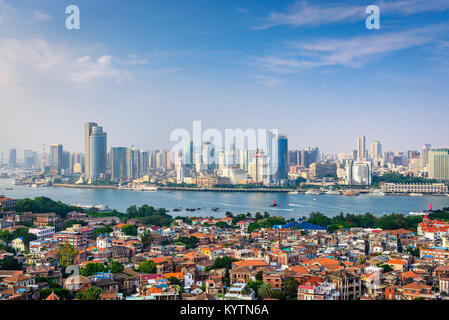 Xiamen, China city skyline from Gulangyu Island. Stock Photo