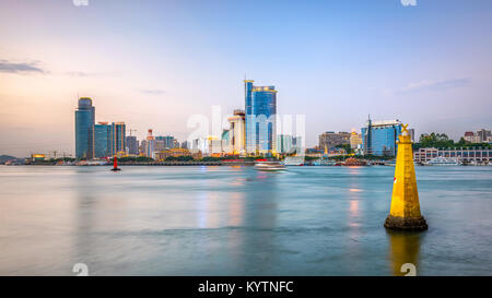 Xiamen, China city skyline from Gulangyu Island. Stock Photo