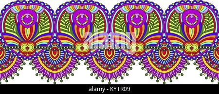 decorative ornate design stripe pattern, ethnic floral seamless  Stock Vector